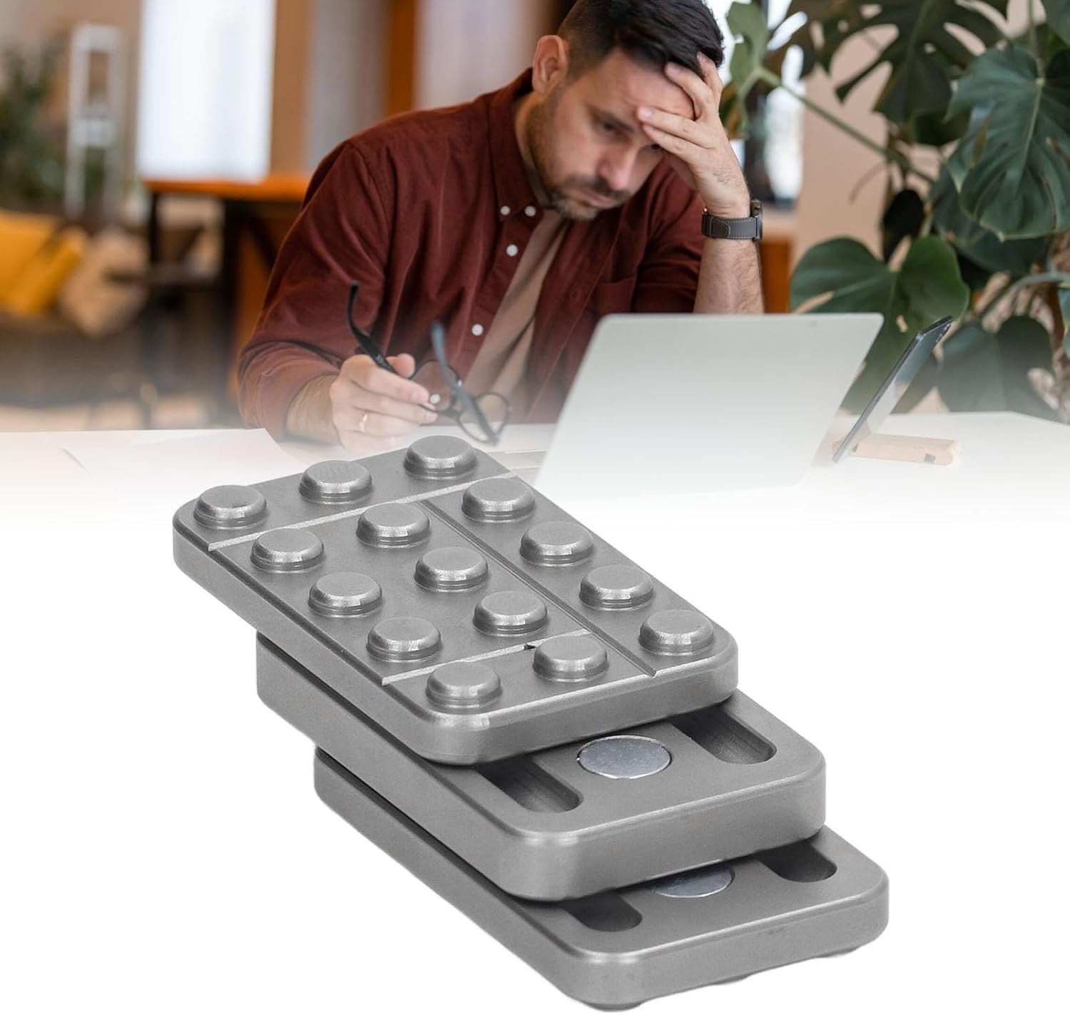 Magnetic Metal Fidget Slider Clicker Pocket Stress Relief ADHD