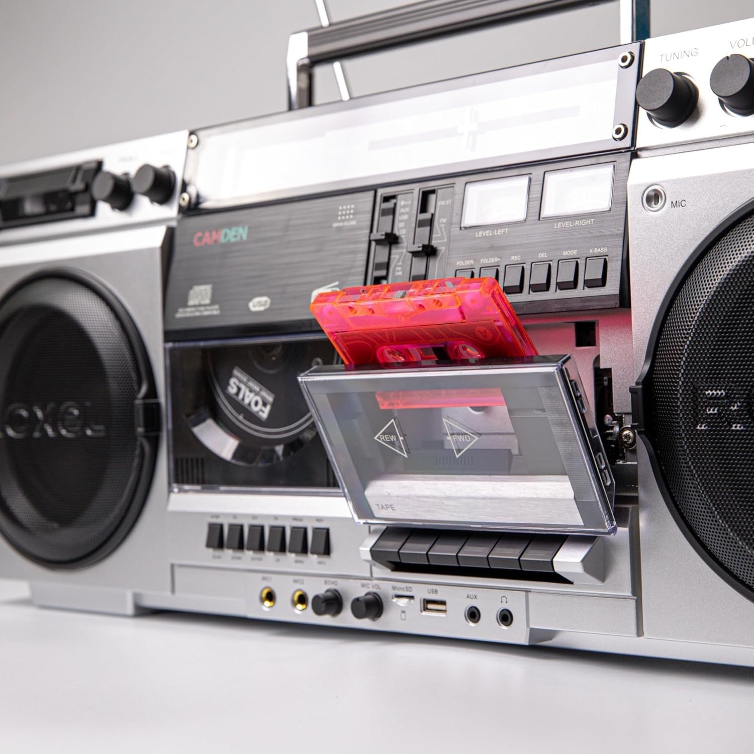 Retro Boombox Cassette CD Player with DAB/FM Radio, Bluetooth & USB