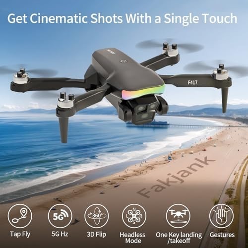 1080P Dual Camera Foldable Drone | LED Lights, Optical Flow, APP Control
