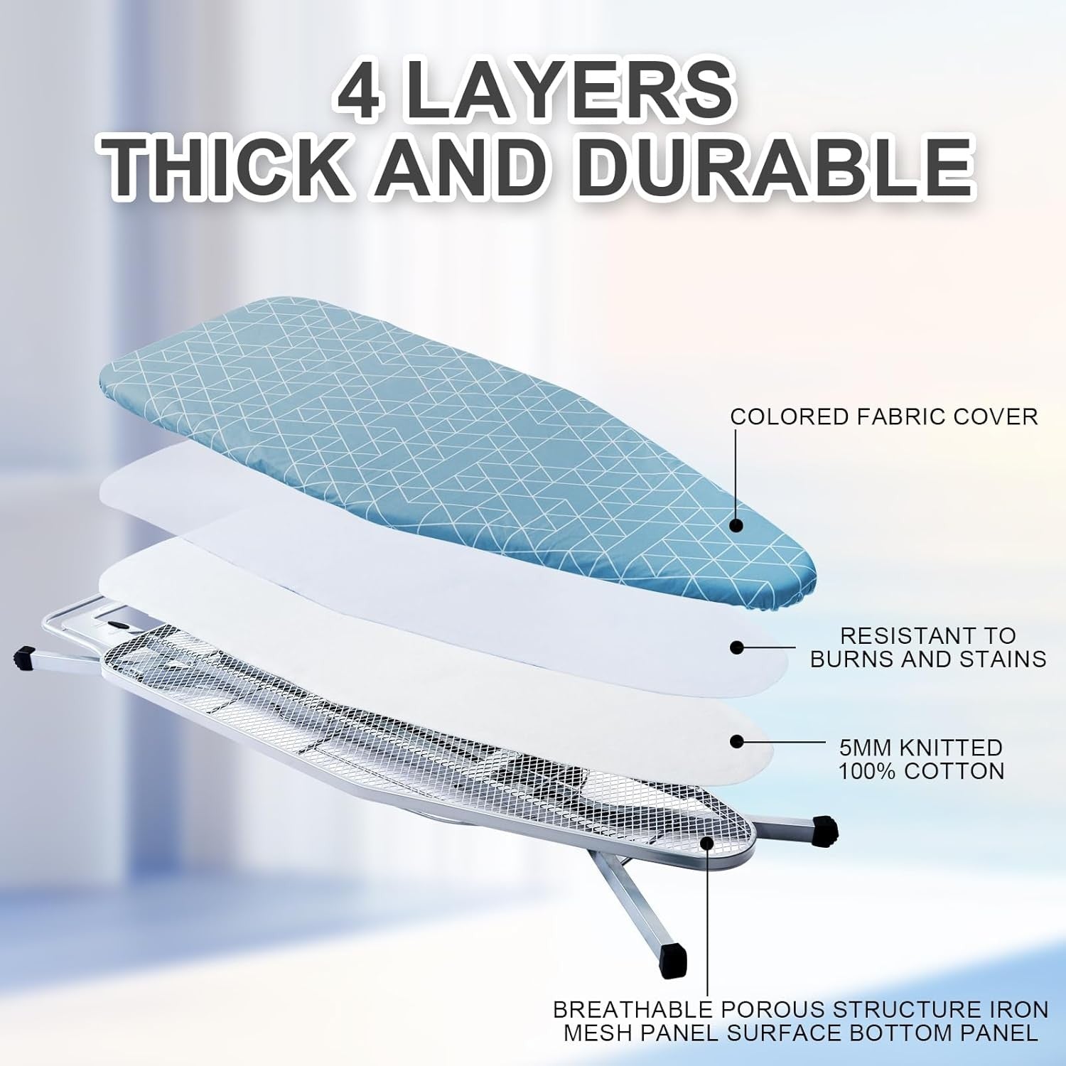 Ironing Board Height Adjustable Foldable Steam Generator 120x45cm