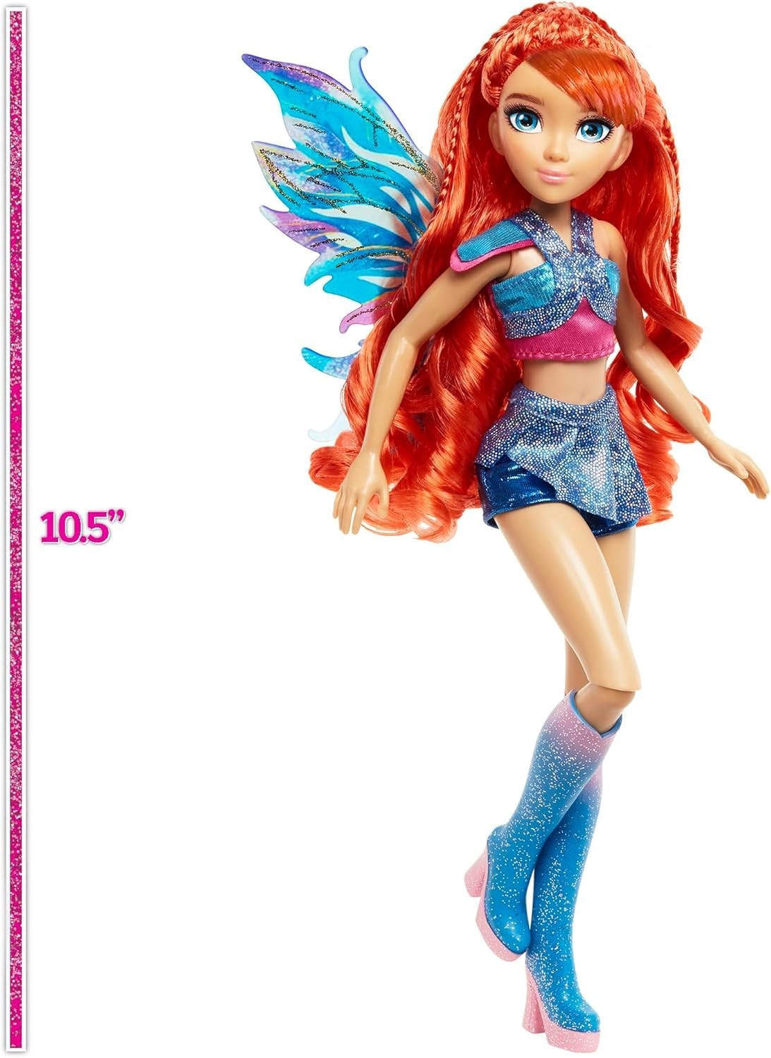 Fairy Fashion Doll with Wings Glitter Outfit Red Hair 10.5 Inch