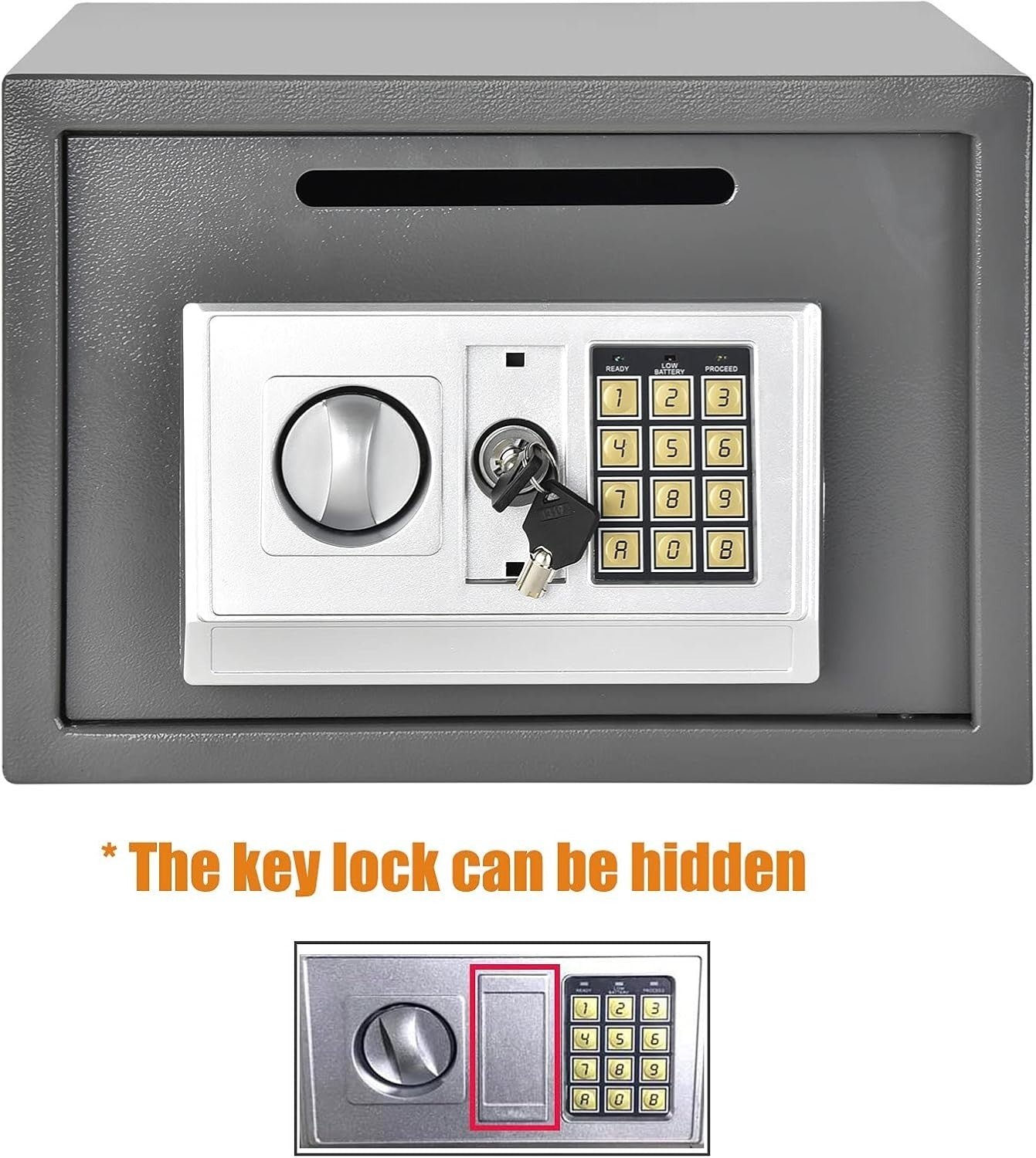 16L Digital Safe Box Electronic Keypad Cash Security Wall Mount