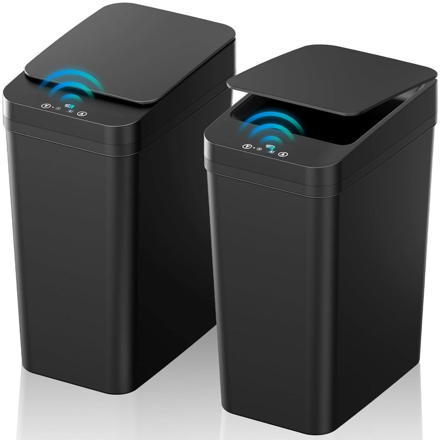 2 Pack 10L Touchless Motion Sensor Bathroom Bin – Slim Automatic Trash Can
