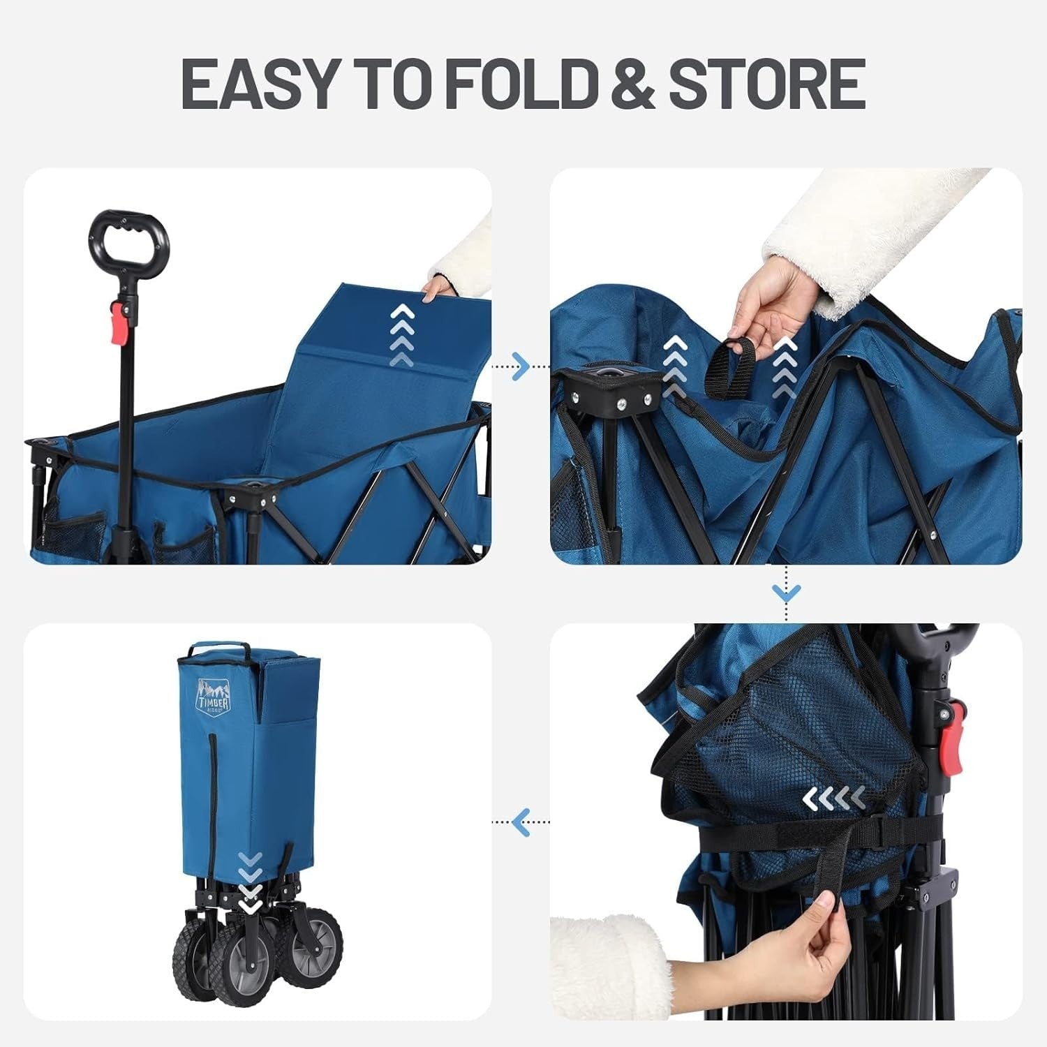 200L Folding Festival Trolley Wagon Heavy Duty Cart Outdoor Camping Picnic