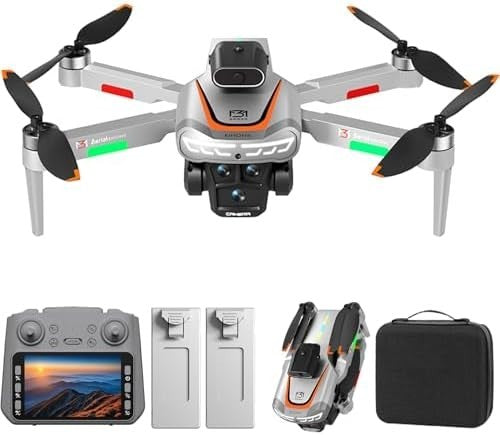 OBEST Dual Camera Drone with 4.3" LCD, Foldable RC Quadcopter, 2 Batteries
