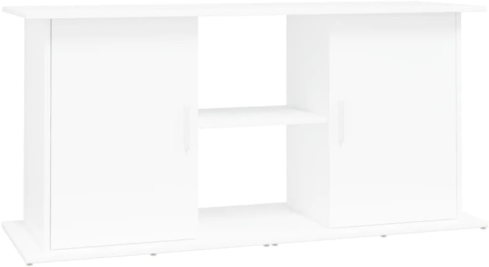Large White Aquarium Stand 121x41x58cm with Storage Shelves & Modern Look