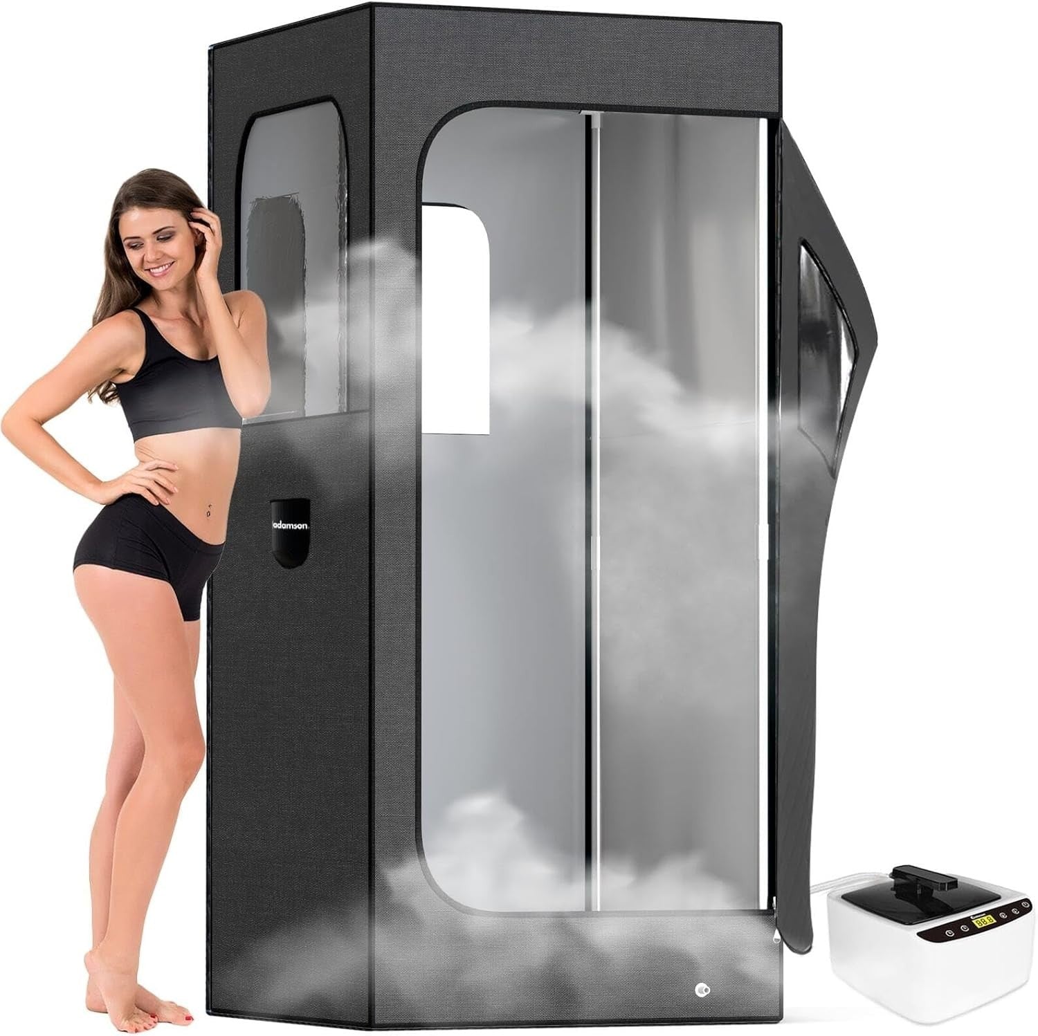 Full-Size Portable Steam Sauna Tent – 2.6L Steamer, Chair, Remote & Massager