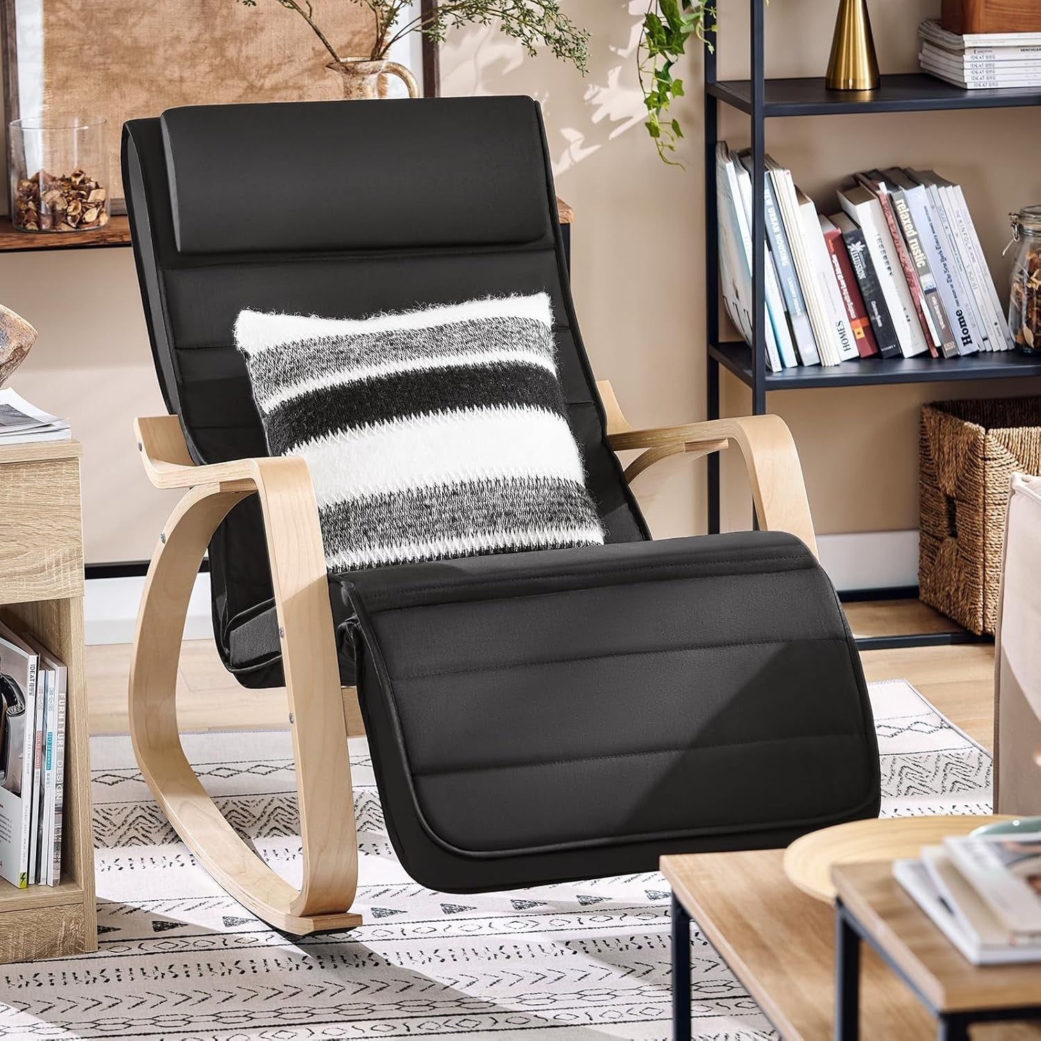 Recliner Rocking Lounge Chair w/ Cushion & Footrest – Modern, Comfy, Adjustable