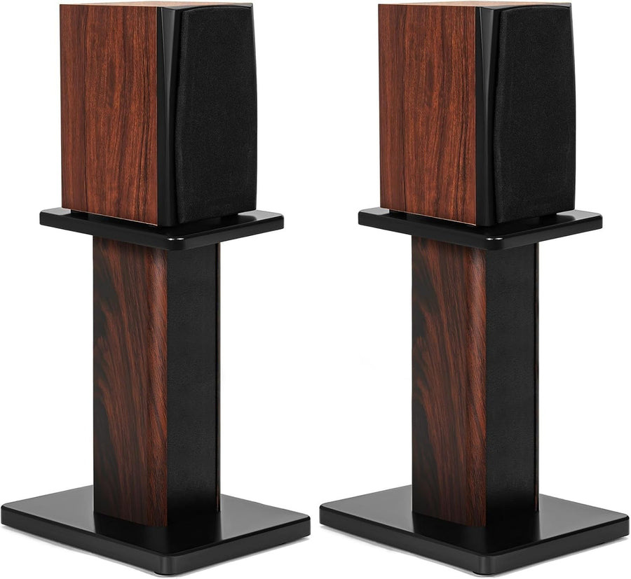 40cm Wood Speaker Stands HiFi Floor MDF Heavy Duty Pair Sand Fill