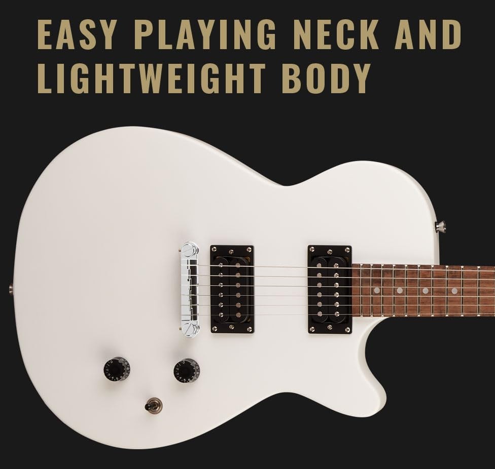 Solid Body Electric Guitar HH Pickups Laurel White