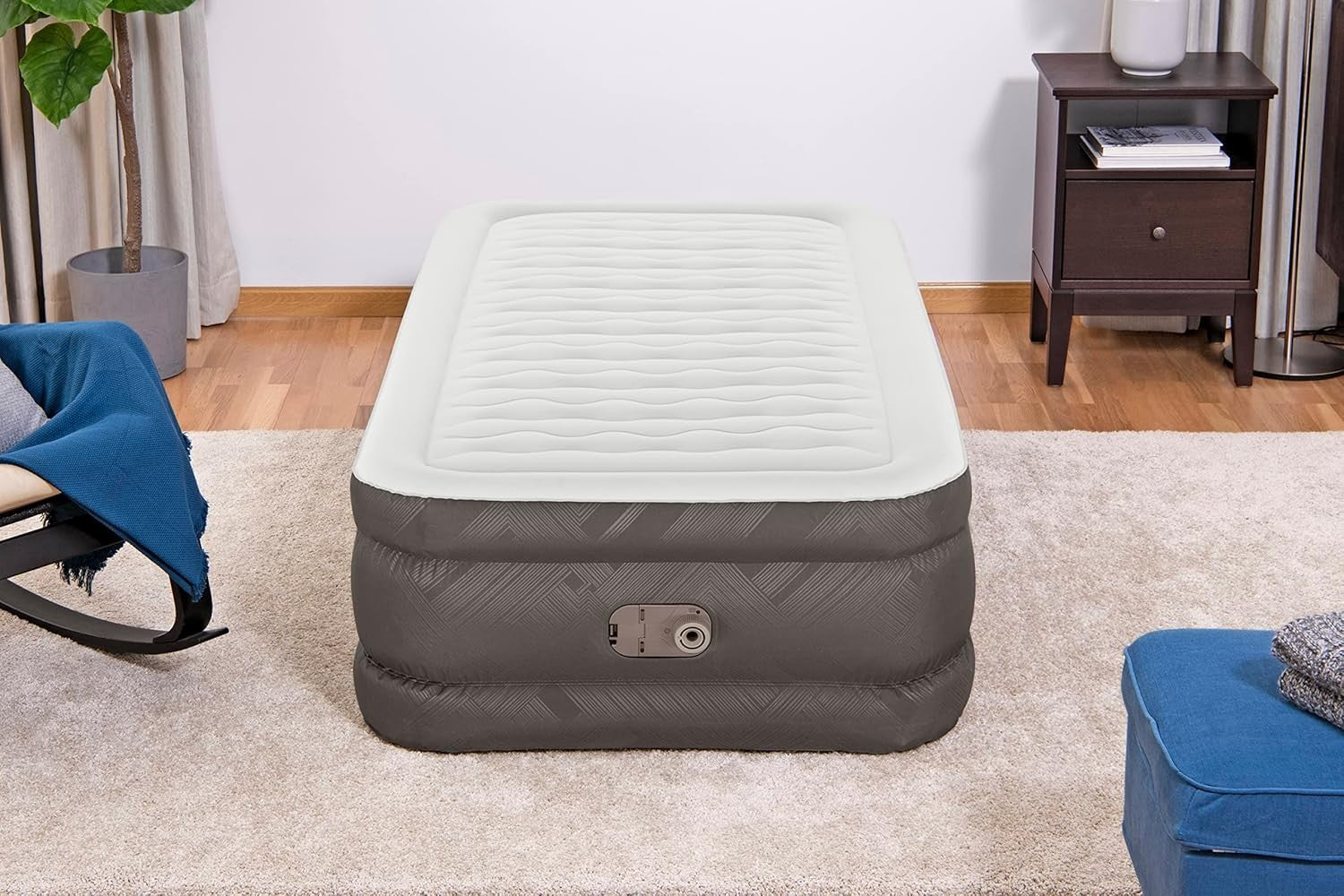 Twin Air Mattress with Built-In Pump Fast Inflate AC Pump 180kg Max Support