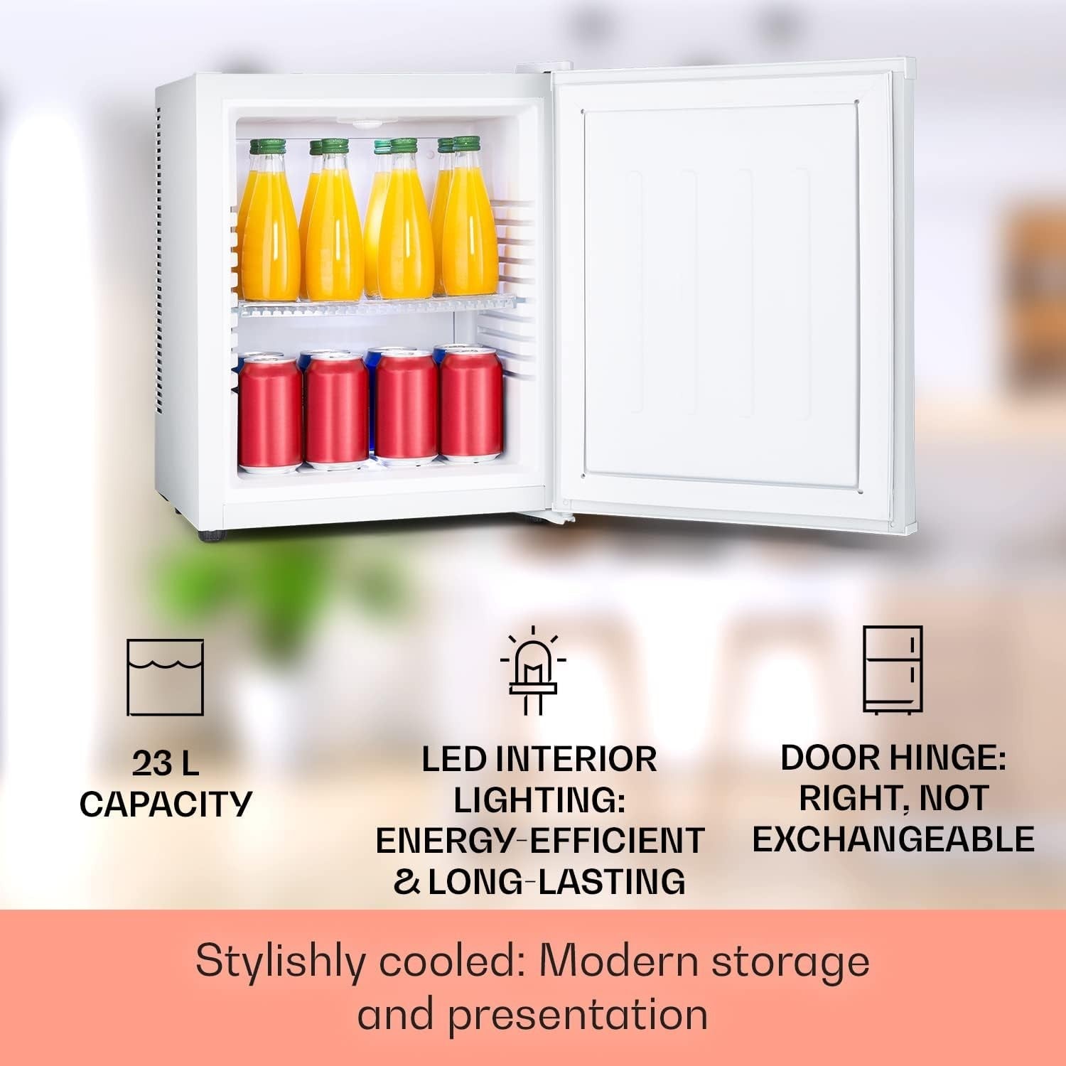 Compact 23L White Mini Fridge Tabletop Cooler for Home Office Bedroom