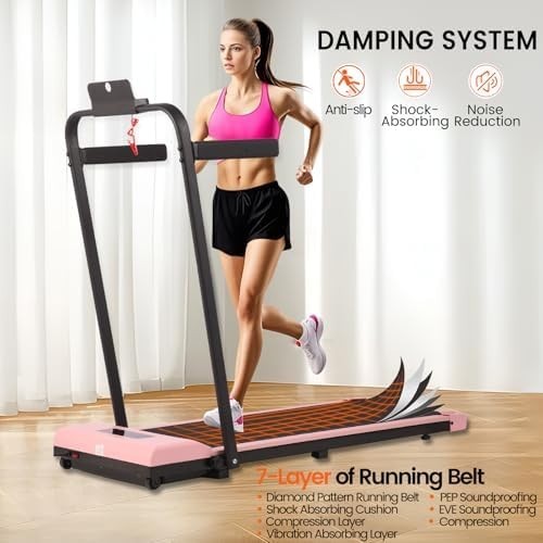 3-in-1 Foldable Walking Pad Under Desk Treadmill w/ Handle 10km/h Quiet Home Use