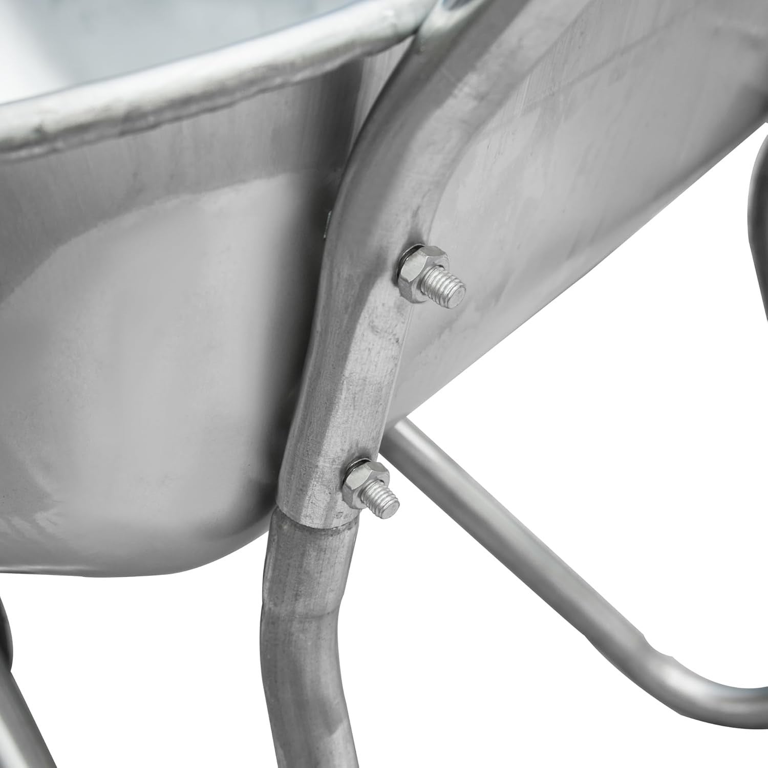65L 1-Wheel Wheelbarrow Silver – Pneumatic Tyre Durable Set w/ Leaf Grabber 60kg