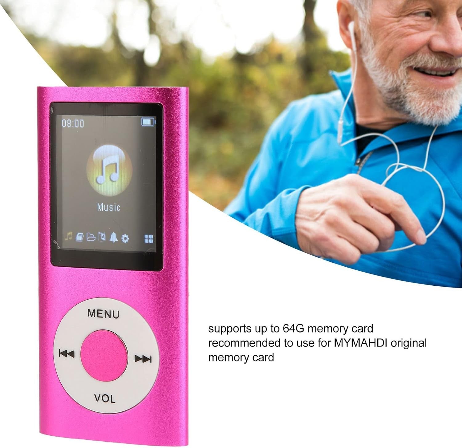Bluetooth MP3 Player 1.8" LCD Screen Ultra Thin Portable