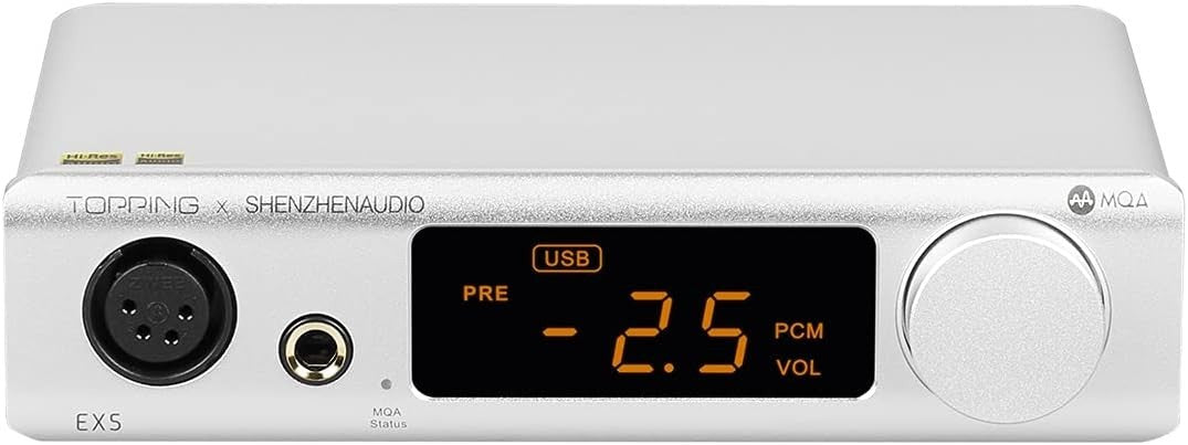 EX5 MQA Dual DAC HiFi Headphone Amp USB Bluetooth DSD PCM Silver