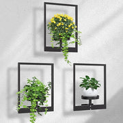 3Pc Wall Mounted Metal Plant Shelves Indoor Outdoor Hanging Flower Racks Black