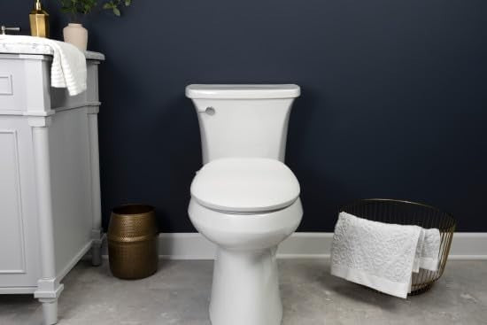 White Elongated Plastic Bidet Toilet Seat Easy Clean Durable