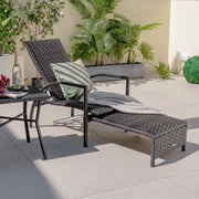Rattan Patio Sun Lounger Recliner Chair – 5-Position Adjustable Backrest