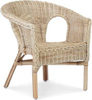 Kids Indoor Rattan Loom Chair Natural Wicker Lightweight Stackable Toddler Seat