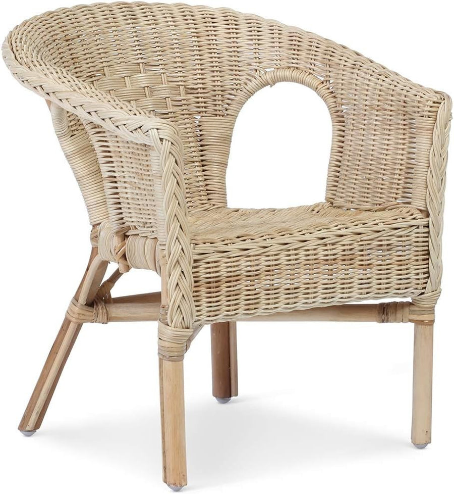 Kids Indoor Rattan Loom Chair Natural Wicker Lightweight Stackable Toddler Seat