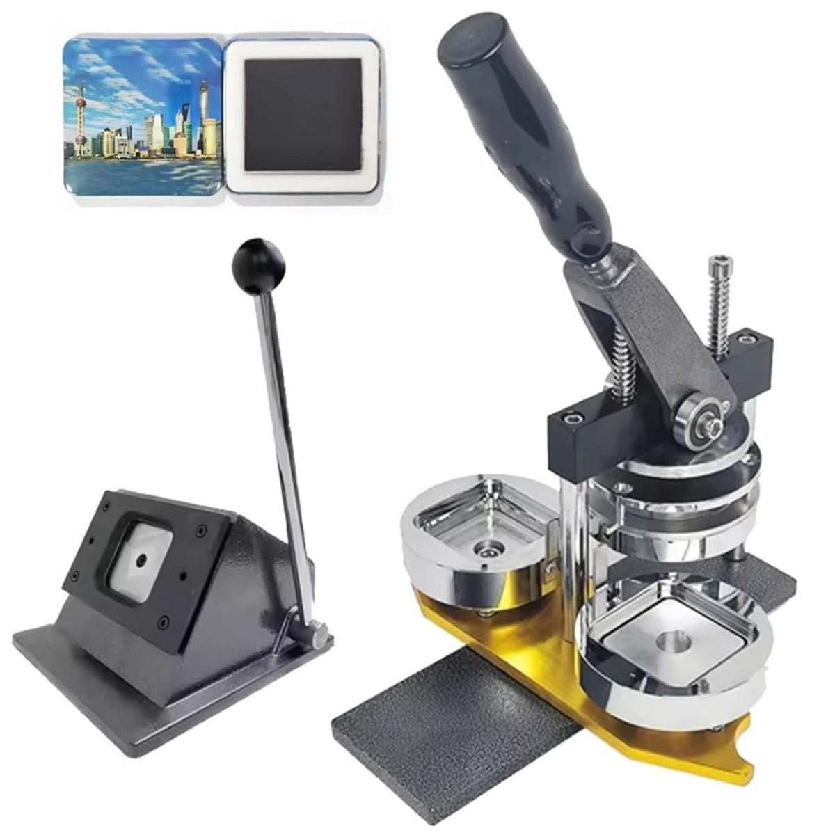 50mm Button Maker Machine Kit with Paper Cutter & 100 Magnet Supplies