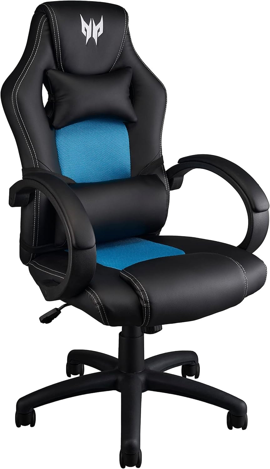 Ergonomic Gaming Chair Reclining Back Lumbar Support Black