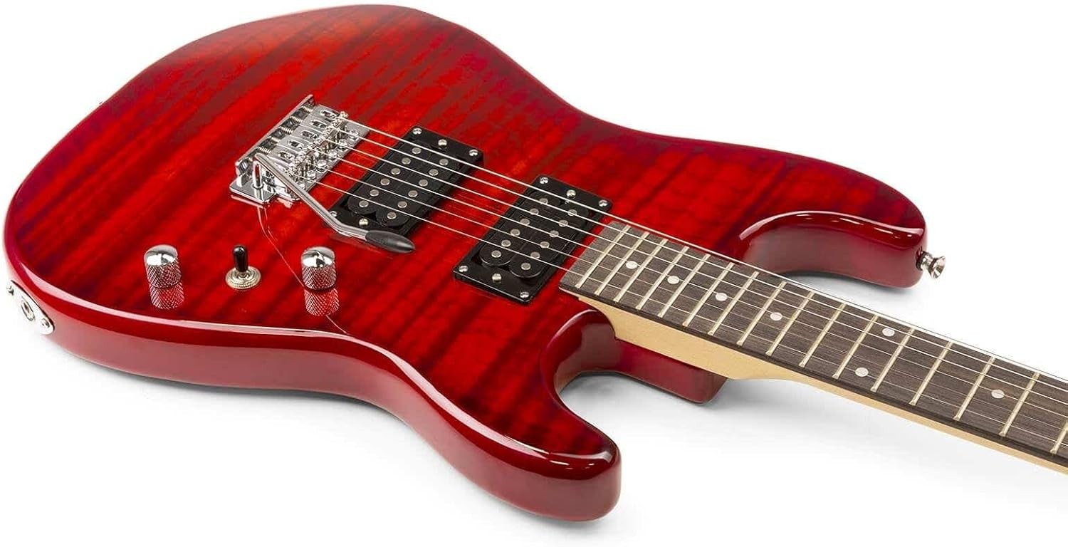 Full Size 22 Fret Electric Guitar Starter Kit w/ 40W Amp Red