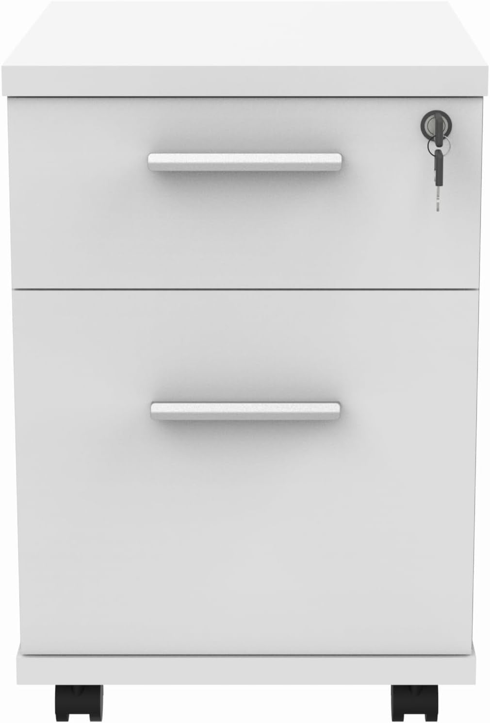 Heavy Duty Lockable Mobile Office Storage Cabinet 2 Drawers Wheels