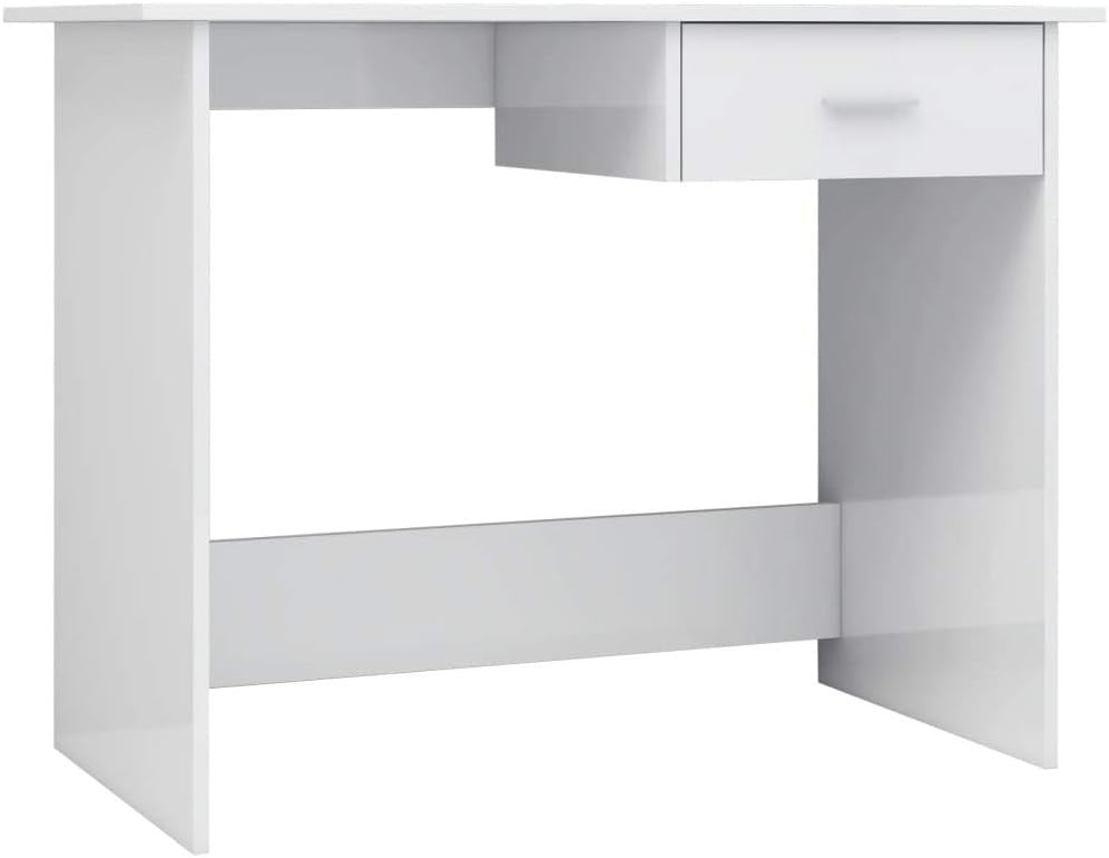 Modern White Office Desk 100x50cm Computer Workstation with Storage Drawer