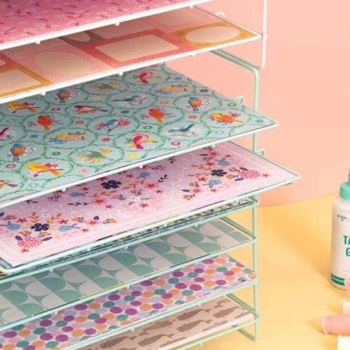 6-Tier Desktop Paper Organizer Tray | Stackable Craft & Scrapbook Storage