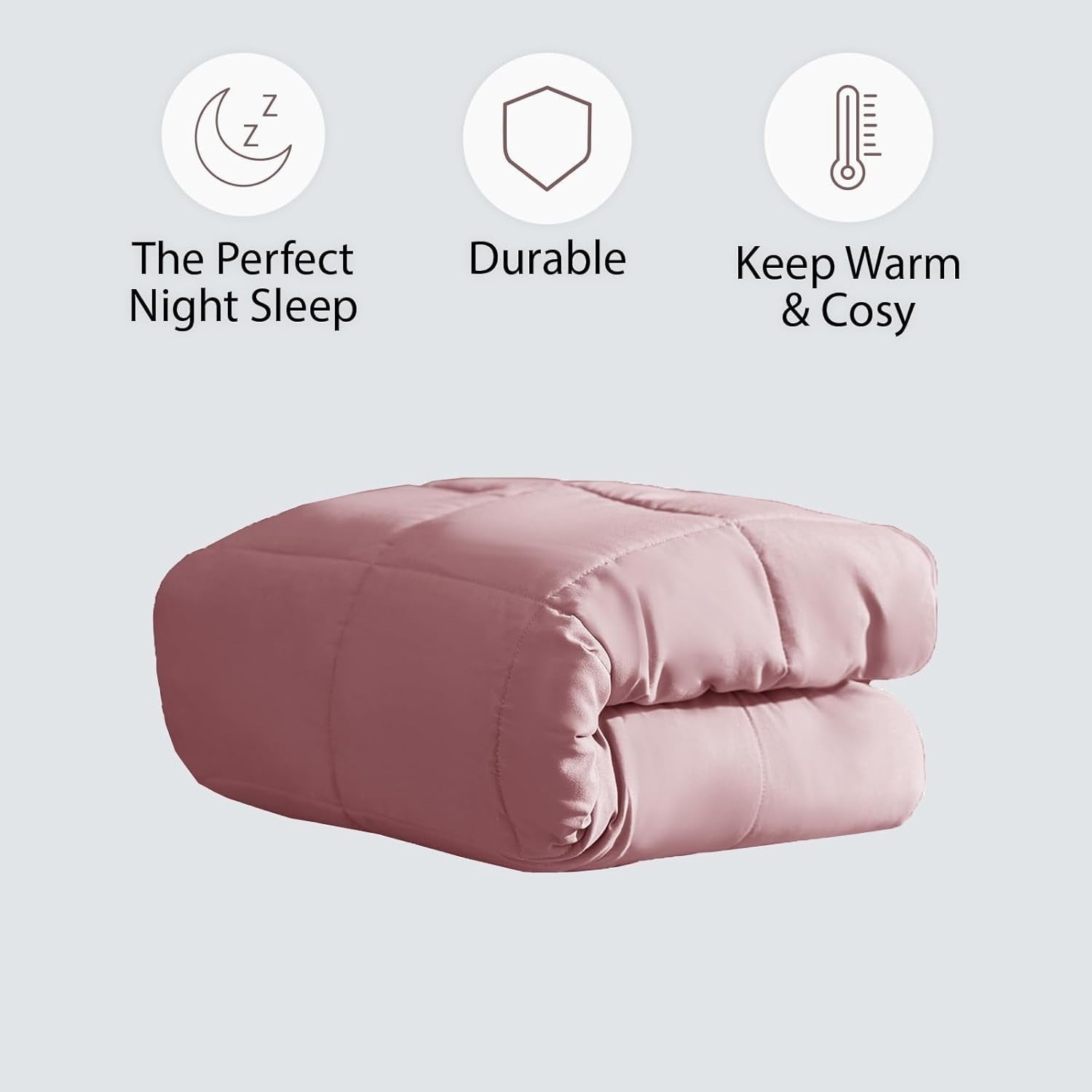 Weighted Blanket Adults Blush Pink 8kg 150x200cm Calming Sleep Therapy