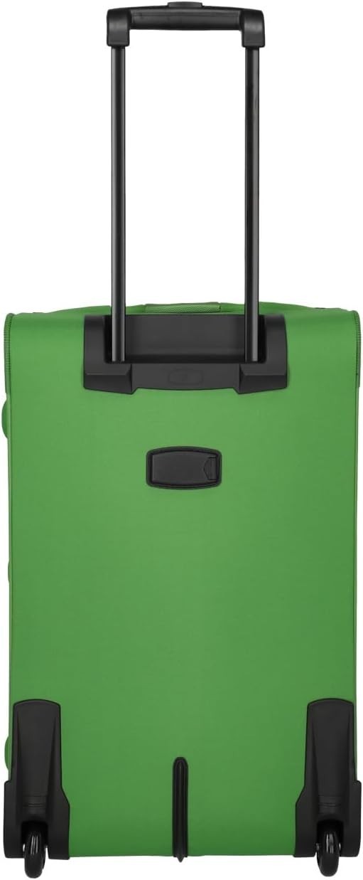 Medium Travel Suitcase Soft Shell 2 Wheel Trolley 63cm 58L Green