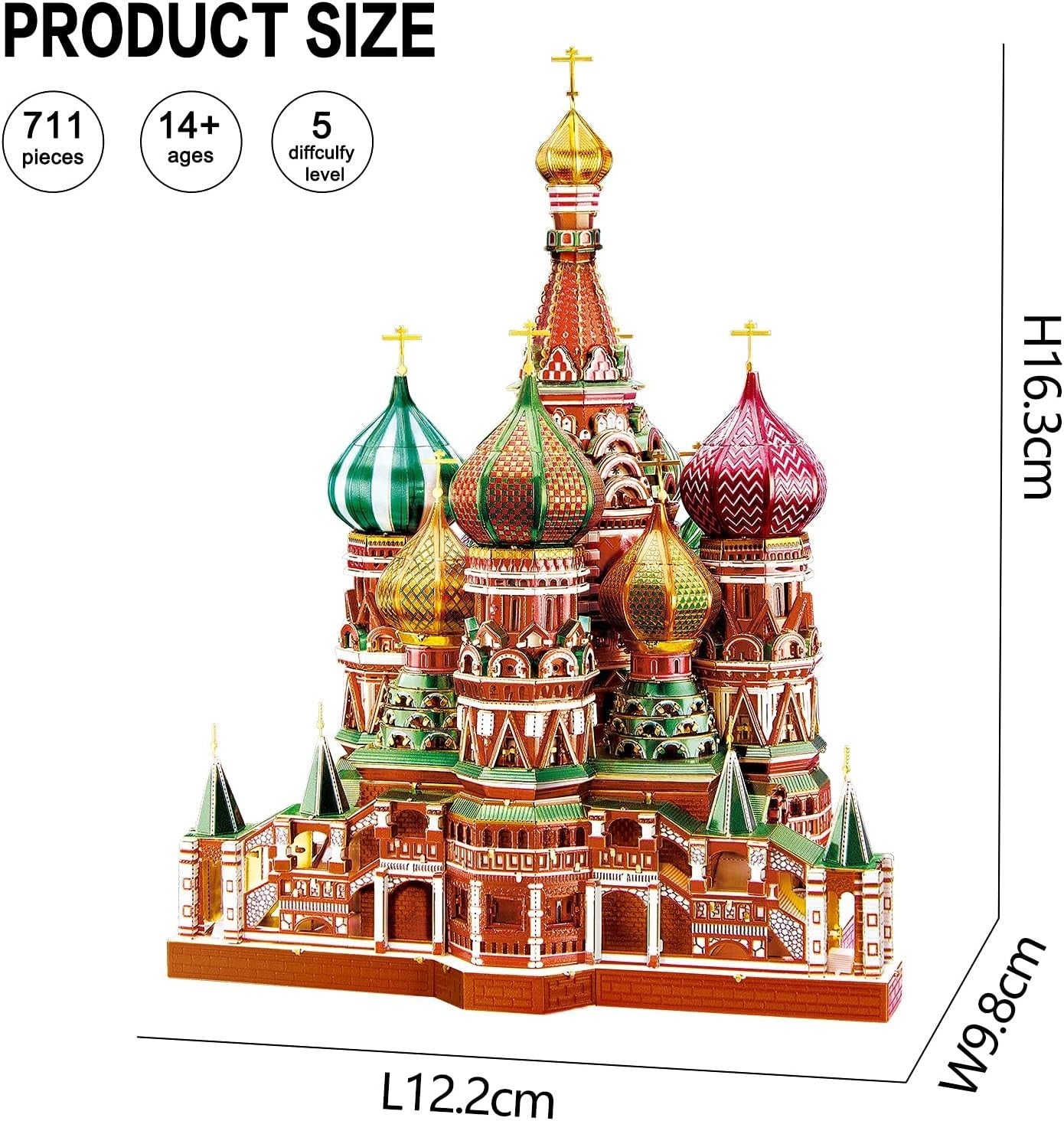 3D Metal Puzzle Cathedral Model Kit | 711pcs DIY Architecture Gift