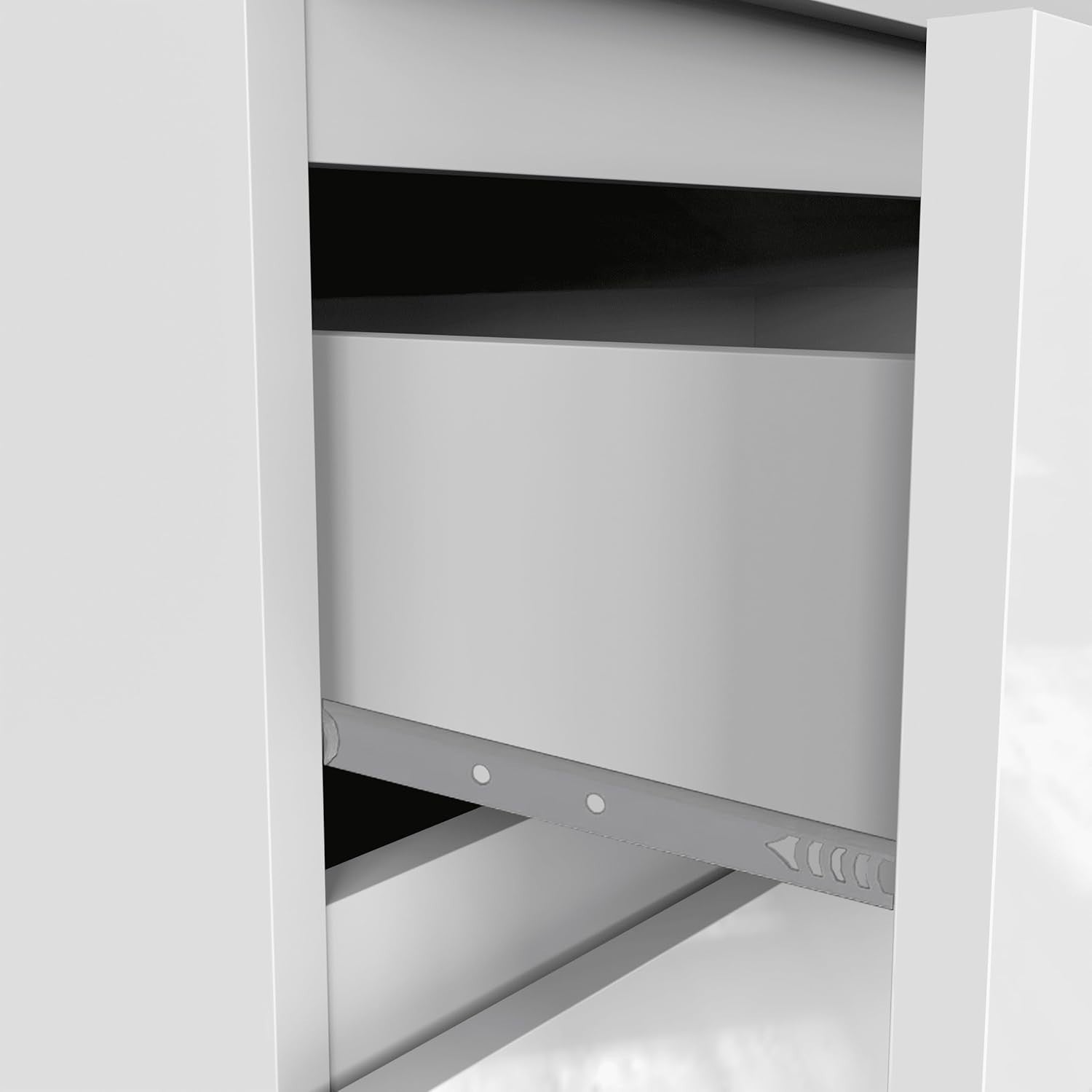 White Gloss 6 Drawer Chest Dresser Storage Unit Bedroom Modern Cabinet