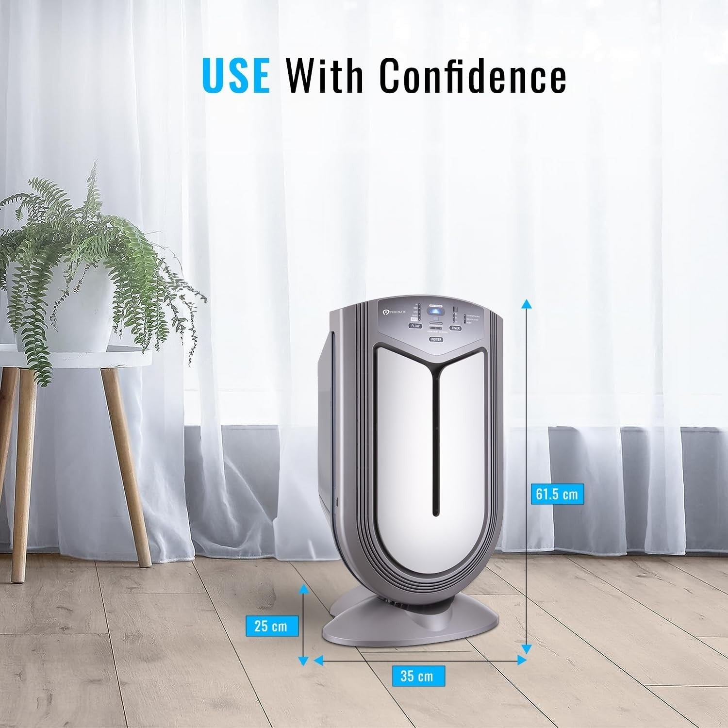 7-in-1 Smart HEPA Air Purifier Ioniser UV Allergy Odor Smoke