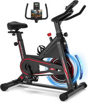 Silent Magnetic Indoor Cycling Bike w/ LCD Monitor, Tablet Holder, 350lbs Cap