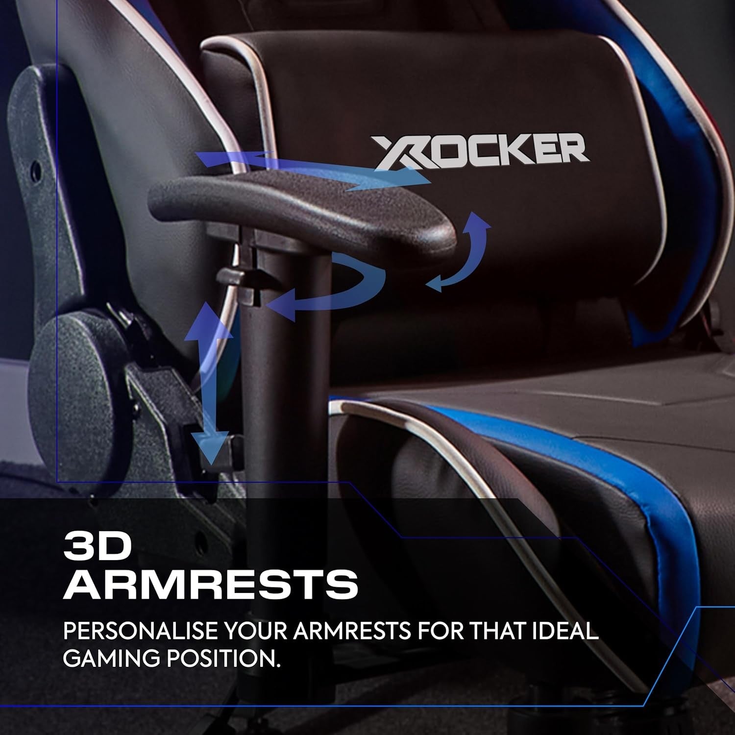 Kids Gaming Chair High Back eSports Faux Leather Blue/Black