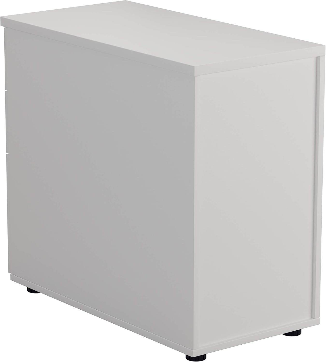 White 3 Drawer Lockable Pedestal Cabinet 40.4x80x73cm