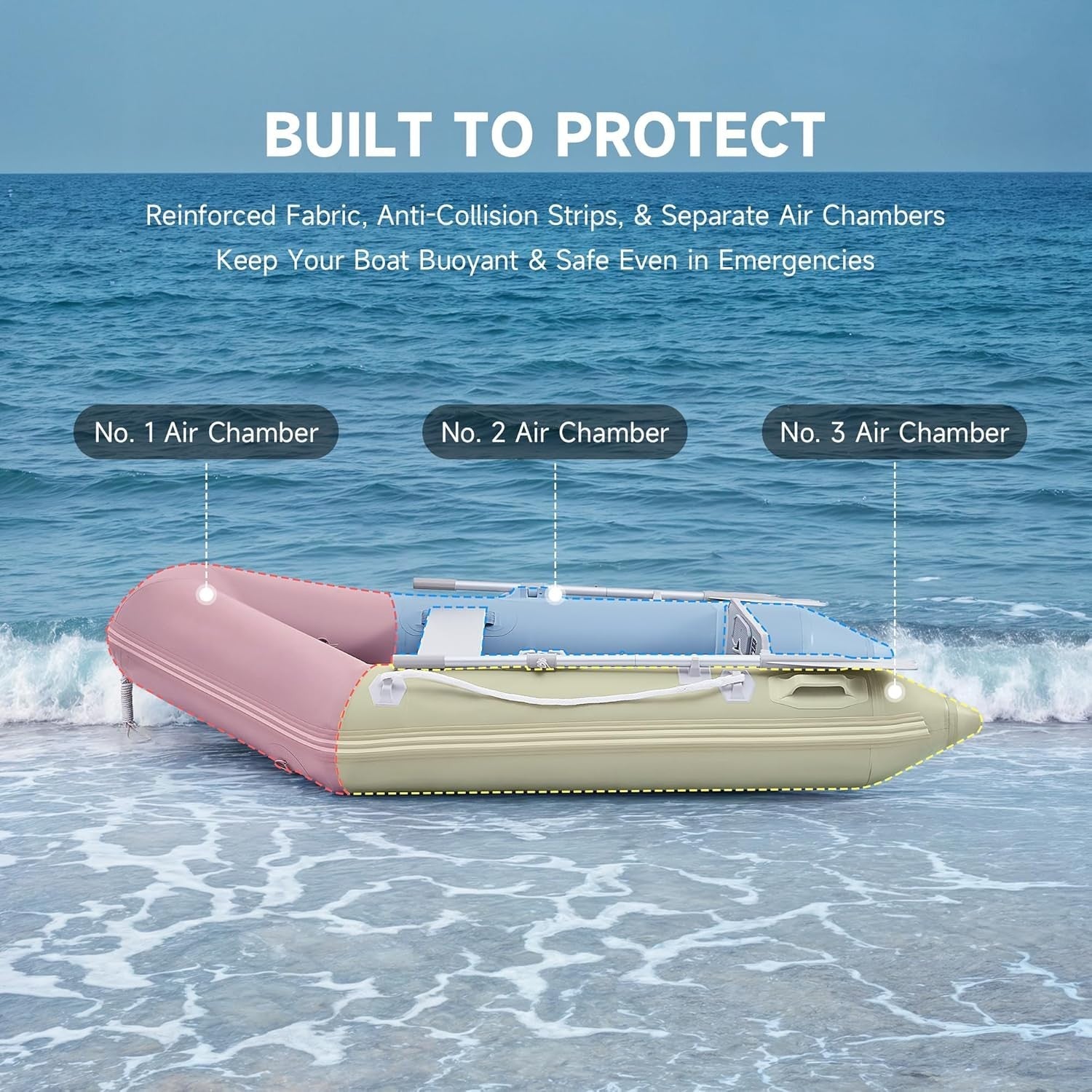 2 Person Inflatable PVC Raft Boat 300kg Fishing Hunting Kayak