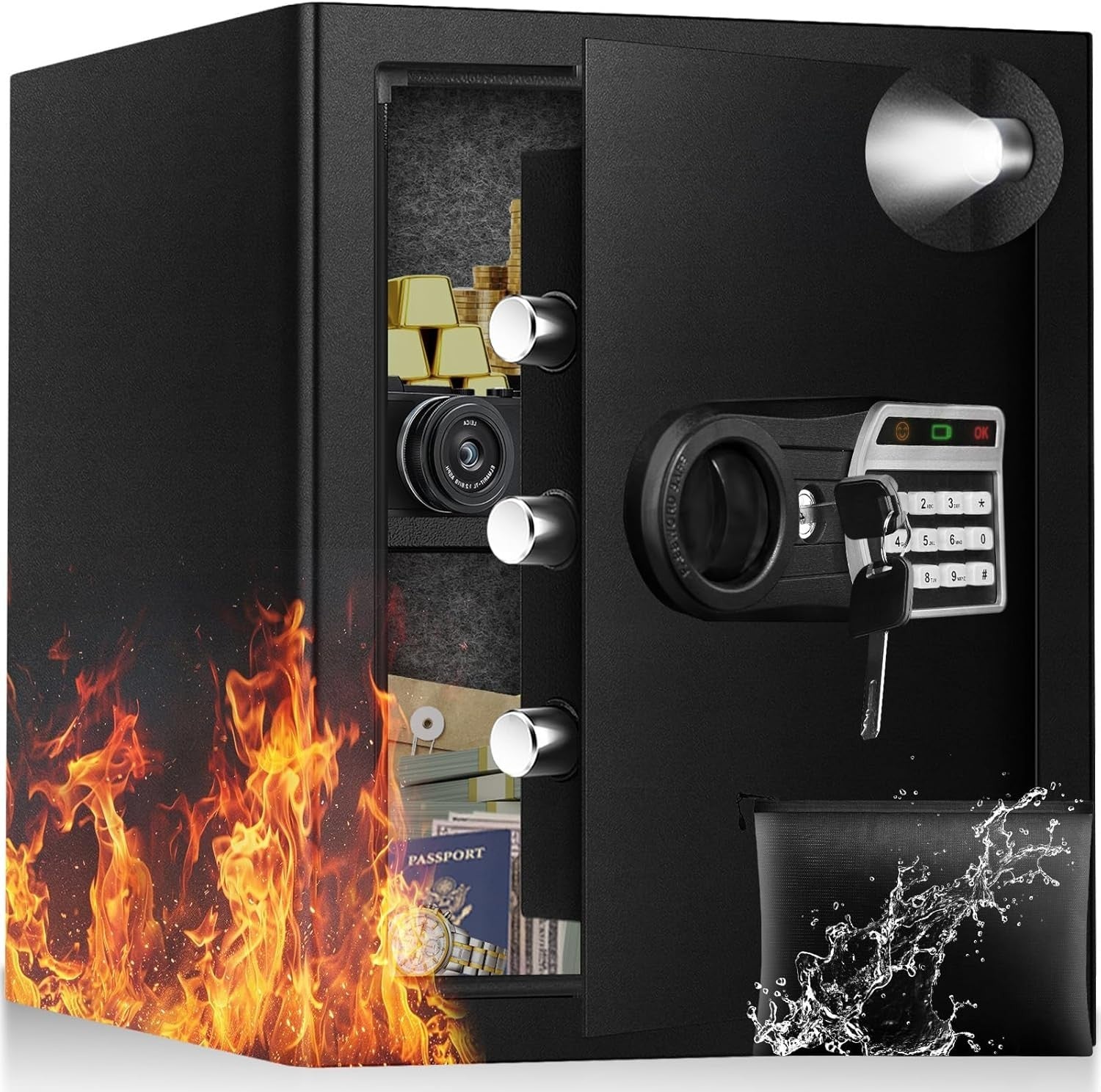 50L Fireproof Safe Box Digital Keypad Security Safe with LED Light