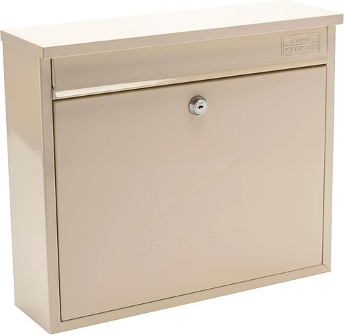 Lockable Wall Mounted Post Box Weatherproof Steel Antique Cream Secure & Stylish