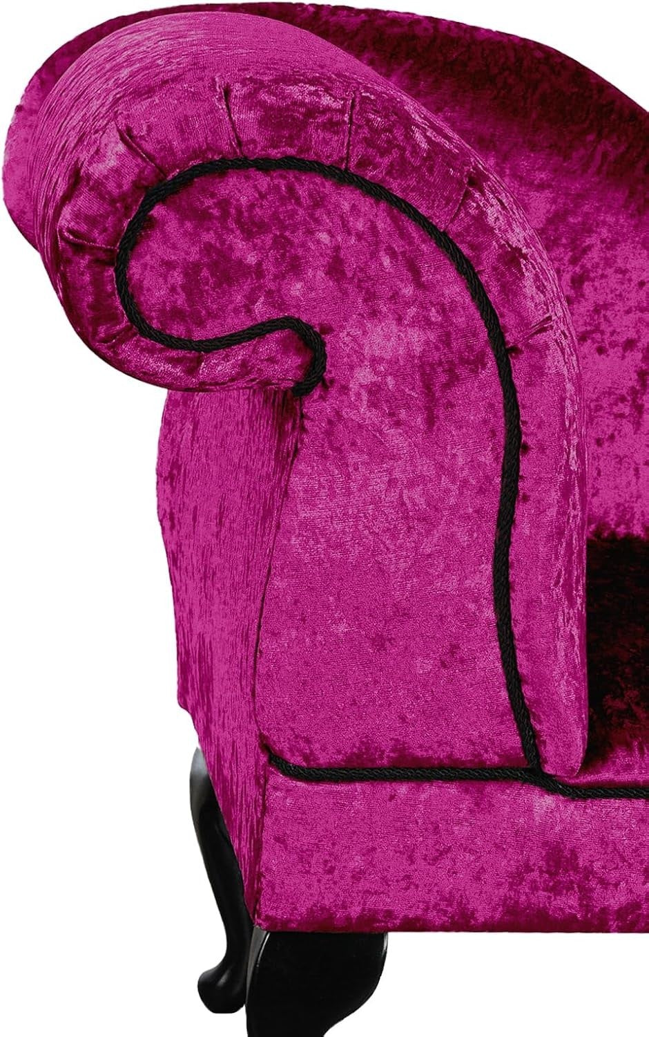 Fuschia Pink Velvet Chaise Lounge Left Hand – Handmade Stylish Accent Seat
