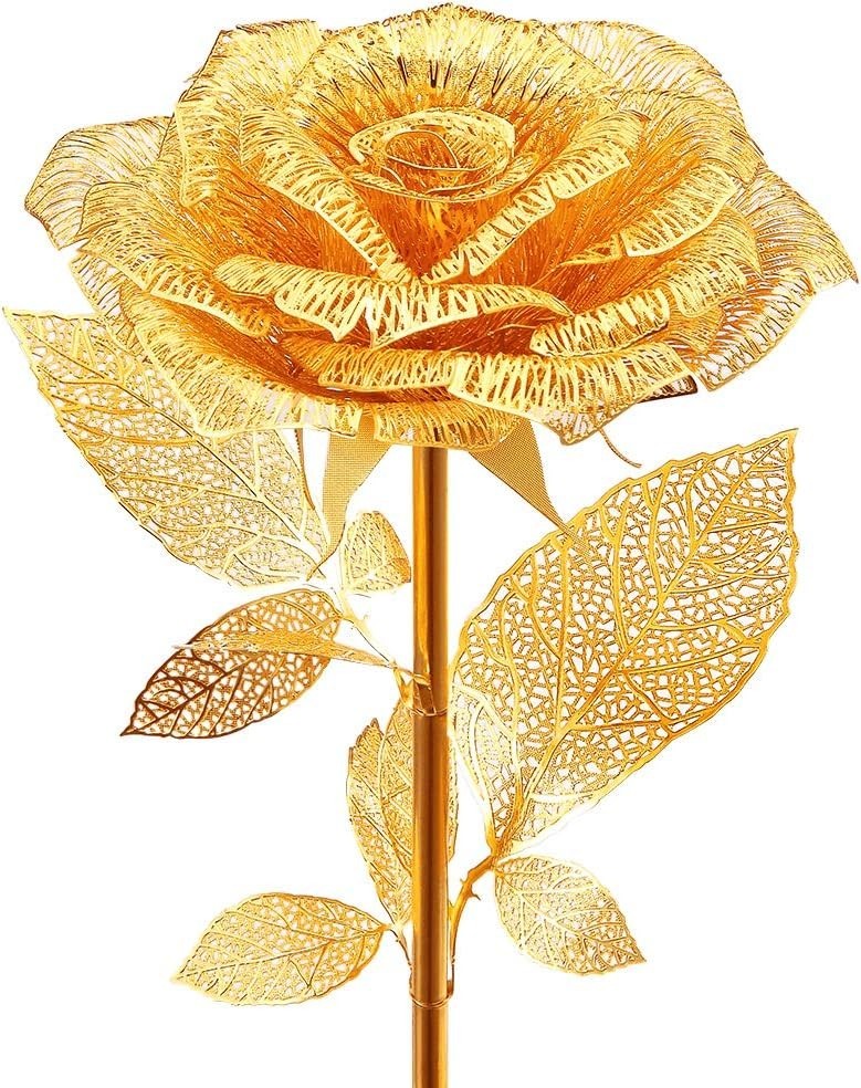 3D Metal Rose Puzzle Model Kit, Stainless Steel Flower Craft for Adults