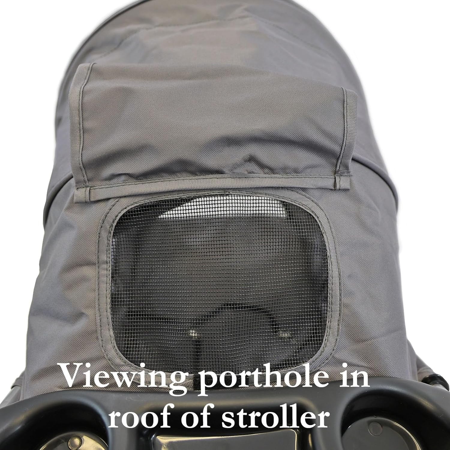 Grey Foldable Pet Stroller 4 Wheel Puppy Pushchair Weather Cover 15kg