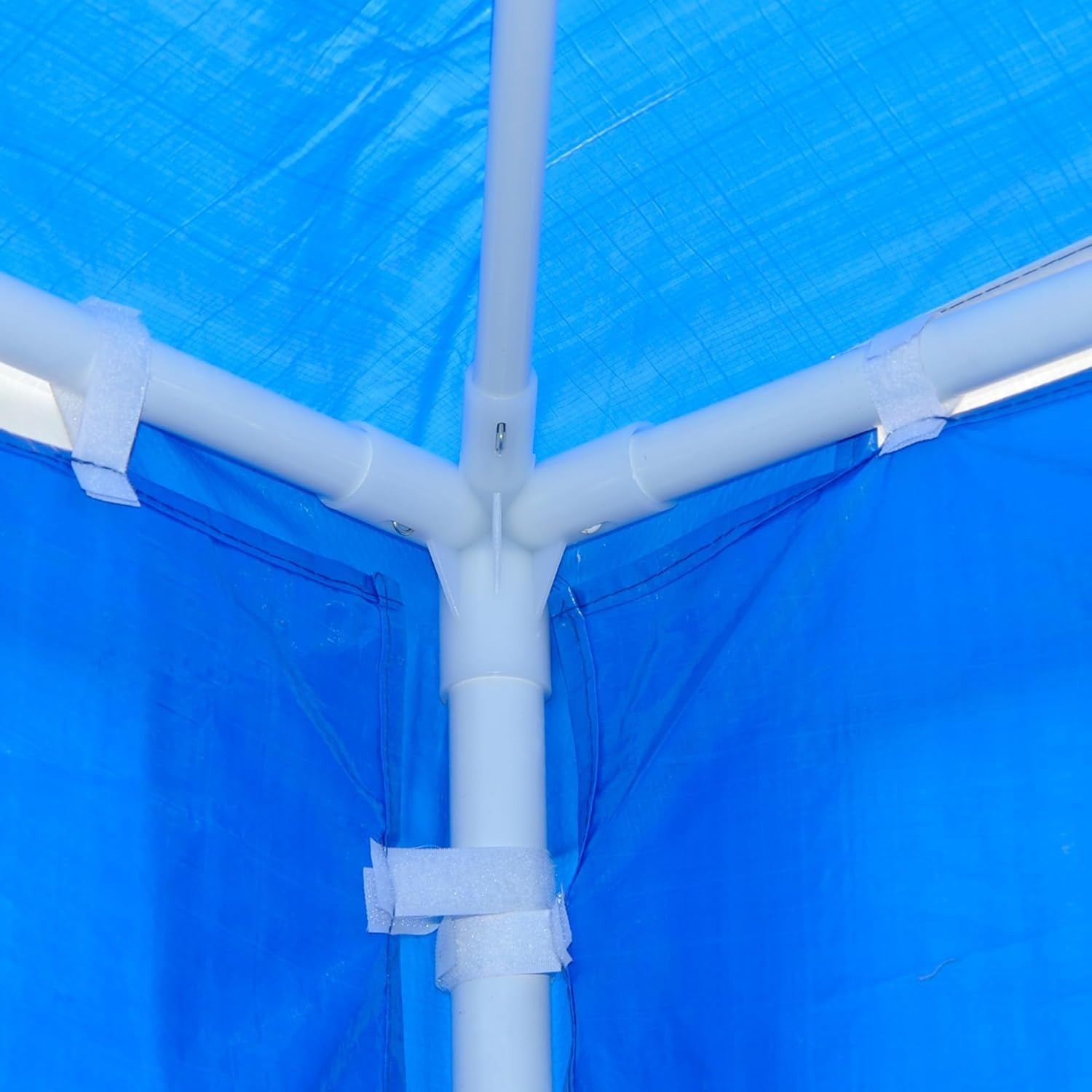 3x4m Garden Gazebo Party Tent w/ 2 Sidewalls Blue Steel Frame Outdoor