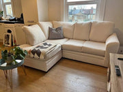 Cream L Shape 4 Seater Sofa High Back Modular Corner Couch - Plush Comfort