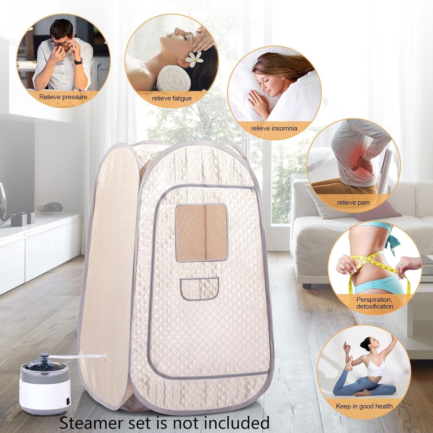 Full Body Portable Steam Sauna Tent Home Spa Detox Cabin Foldable Pop-Up Heat