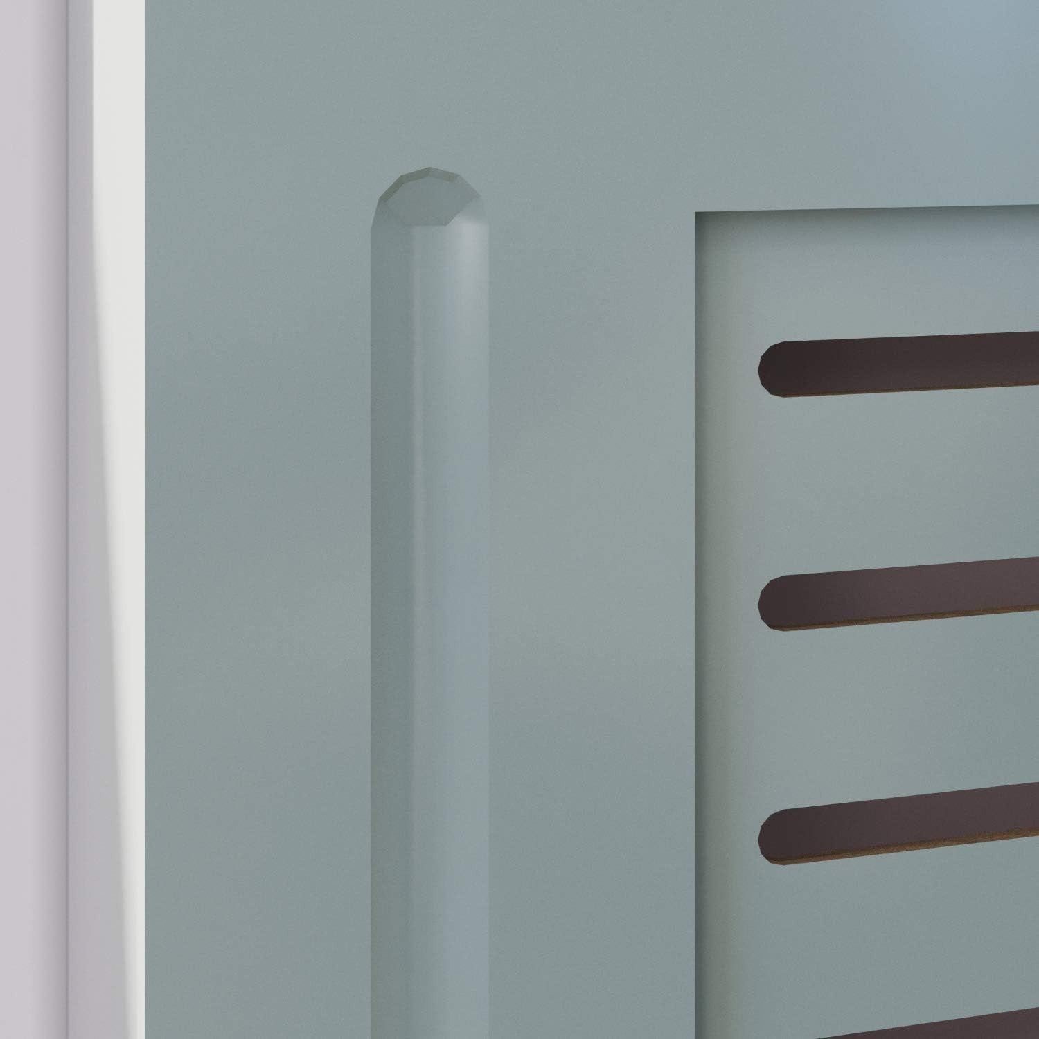 Grey Radiator Cover Cabinet Medium | MDF Horizontal Slat Shelf