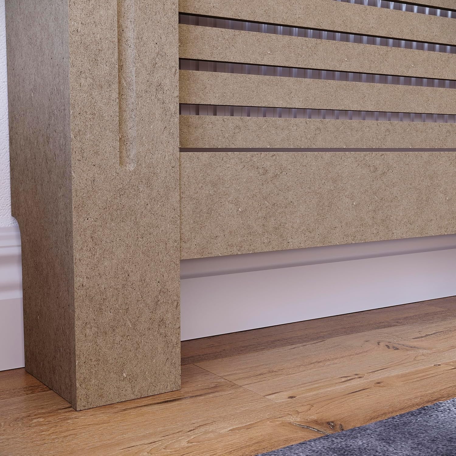 Extra Large Unfinished Radiator Cover MDF Modern Slatted Grill Customisable